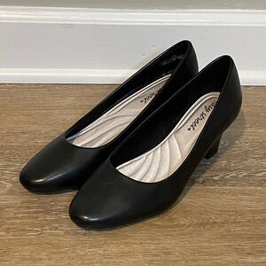 Easy Street Black Heels Pumps Rounded Toe Comfort Office Career Women's Size‎ 8M